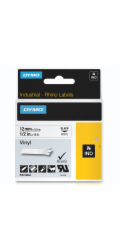 Dymo Rhino Band IND, Vinyl 12 mm x 5,5 m cerna na bile