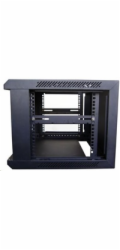 XtendLan 19" nástěnný rozvaděč 6U 600x450, nosnost 60 kg, skleněné kouřové dveře, svařovaný, černý