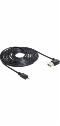 DeLOCK Kabel EASY-USB 2.0, USB-A zástrčka 90° > Micro-USB zástrčka (černá, 5 metrů, pravoúhlý/levý)