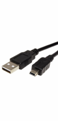 Kabel USB A(M) - miniUSB 5pin B(M), 1,5m (Nikon UC-E4, UC-E5, Olympus CB-USB4, Fuji FZ05365-100)