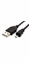 Kabel USB A-miniUSB, 8pin, Panasonic, Nikon UC-E6, Olympus CB-USB7, Minolta USB-2, USB-3, 1,8m, černý