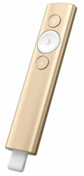 LOGITECH Spotlight Presentation remote control 3 buttons gold