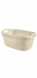 koš na čisté prádlo 40l 60x38,5x27 bílý KNIT