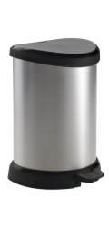 Curver® DECO BIN 15 litrů, stříbrná/černá, na odpadky