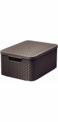 Box Curver Style M 18L s víkem tmavě hnědý