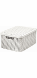 Box Curver Style M 18L s víkem krémově bílý