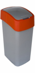 Curver® FLIP BIN 50 litrů, šedá/stříbrná/červená, na odpadky