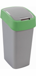 Curver® FLIP BIN 45 litrů, šedá/stříbrná/zelená, na odpadky