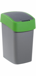 Curver® FLIP BIN 25 litrů, šedá/stříbrná/zelená, na odpadky