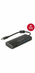 DeLOCK USB 3.2 Gen 1 hub, USB-C zástrčka > 3x USB-A zásuvka + HDMI zásuvka, USB hub