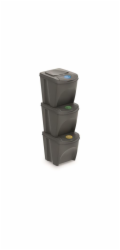 Prosperplast Odpadkový koš SORTIBOX 3 x 25 l šedý kámen