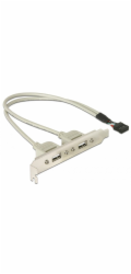 DeLOCK kryt slotu USB 2.0, 10pin header > 2x zásuvka USB-A