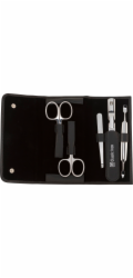 Zwilling CLASSIC snap fastener  leather case, black, 5 pcs.