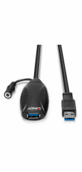 Lindy USB 3.2 Gen 1 aktivní prodlužovací kabel, USB-A samec > USB-A samice (černý, 10 metrů)