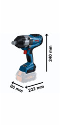 Bosch akumulátorový rázový utahovák BITURBO GDS 18V-1050 H Professional solo, 18V
