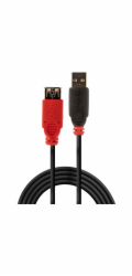 Lindy USB 2.0 aktivní prodlužovací kabel Slim, USB-A samec > USB-A samice (černý, 5 metrů)