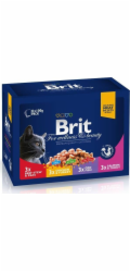 BRIT Cat Pouches Family Plate Box - mokré krmivo pro kočky - 12 x 100g