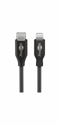 Goobay Adaptérový kabel USB 2.0, zástrčka USB-C > zástrčka Lightning (černá, 1 metr, PD, nabíjení až 87 wattů)