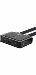 Lindy 2 port HDMI 4K60, USB typu C, USB 2.0 a audio kabel KVM přepínač, KVM přepínač