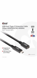 Club3D Prodlužovací kabel USB-C, 5Gbps 60W(20V/3A), 4K 60Hz (M/F), 2m