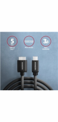 AXAGON BUMM3-CM10AB, SPEED kabel Micro-B USB <-> USB-C, 1m, USB 3.2 Gen 1, 3A, ALU, tpe, černý