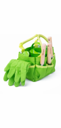 Zahradní nářadí Bigjigs Toys v plátěné tašce zelený 