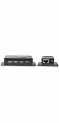 Lindy 50m 4portový USB 2.0 Cat.6 extender (černý, USB 2.0 Cat.6)