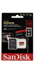 SanDisk micro SDXC karta 128GB Extreme Action Cams and Drones (190 MB/s Class 10, UHS-I U3 V30) + adaptér