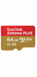 SanDisk micro SDXC karta 64GB Extreme PLUS (200 MB/s Class 10, UHS-I U3 V30) + adaptér