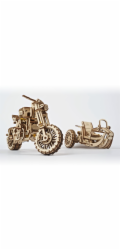 Hračka Ugears 3D dřevěné mechanické puzzle UGR-10 Motorka (scrambler) s vozíkem