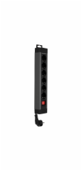REV Outlet Strip   6-fold 2,4m  Supraline w. switch anthracite