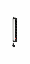 REV Outlet Strip 6-fold 2,4m  Supraline w. switch silver