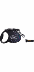 FLEXI Glam Splash Mystic with Swarovski crystals S - Dog Retractable lead - 3 m - black