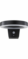 REV LED Solar wall light Round  metal bl.motion detec.2023001100