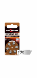 10x6 Ansmann Zinc-Air 312 (PR41)  baterie pro naslouchatka