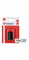 10x1 Verbatim alkalicky Batterie  9V-Block 6 LR 61           49924