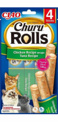 Lahodné pro kočky Churu Rolls Chicken & Tuna 0,04 kg, 4 ks.