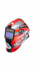 Yato YT-73921 svářečská maska/přilba Welding helmet with auto-darkening filter Černá, Červená, Stříbrná