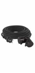 Venkovní prodlužovací kabel 10m / 2 zásuvky / černý / guma / 230 V / 1,5mm2