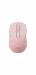 C-TECH myš Dual mode, bezdrátová, 1600DPI, 6 tlačítek, růžová, USB nano receiver