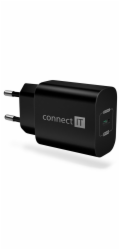 Connect IT CWC-2070-BK CONNECT IT Voyager2 nabíjecí adaptér 1×USB-C, 25W PD, černá