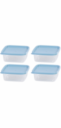 MagicHome Lunchbox set YH54 set of 4, 600 ml (14,3x14,3x5,8 cm) square, Clip