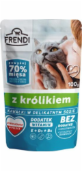FRENDI Kousky v omáčce s králíkem - mokré krmivo pro kočky - 100 g