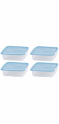 MagicHome Lunchbox set YH128 set of 4, 1000 ml (17,7x17,7x5,8 cm), čtvercový, Clip