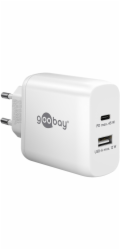 duální rychlá nabíječka goobay USB-C PD 45 wattů