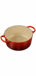 Le Creuset Signature zapék.hrnec  kulaty 24 cm tresnove cervená