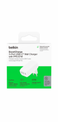 Belkin BOOST Charge USB-C 67W  3 x USB-C, PPS, white WCC002vfWH