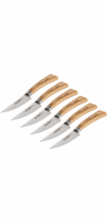 Laguiole Jean Dubost Steak Knife  Set 6pcs., Oak Wood