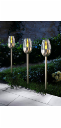 Lampa Strend Pro Candle, solárna, 1x LED, nerez, 6x28 cm, Sellbox 24 ks