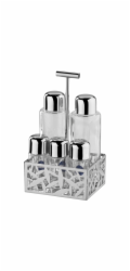 Alessi Cactus Condiment Set -  oil,vinegar,S+P,spices MSA16